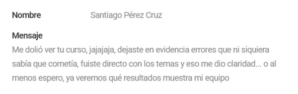 Testimonio de Santiago Pérez Cruz sobre Mejora tu liderazgo
